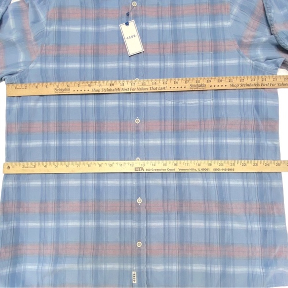 ROWM Dusty Blue Button Down Shirt; XLT - Picture 8 of 11